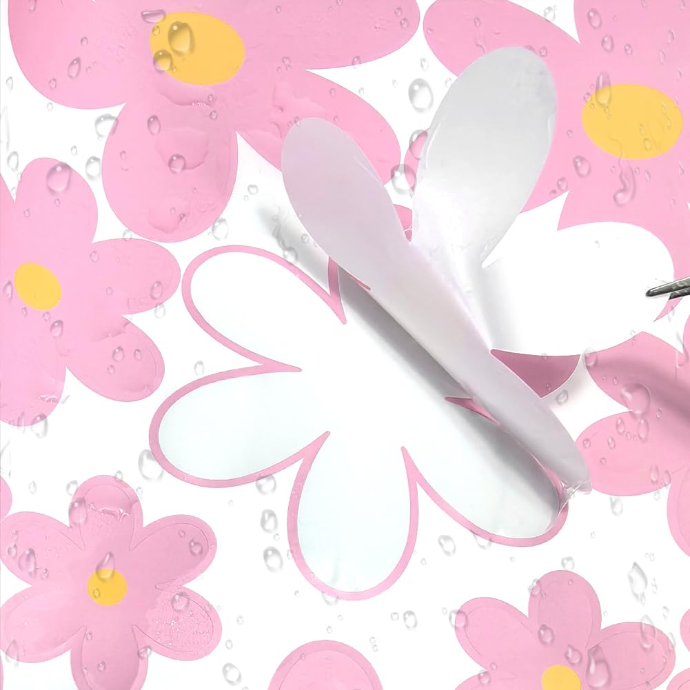 Wheelie Bin Stickers Daisy Stickers, 4 Sheets Self-Adhesive and Waterproof Flower Sticker for Car Fridge Bins Wall Outdoor Indoor Decorative Decal - Image 4