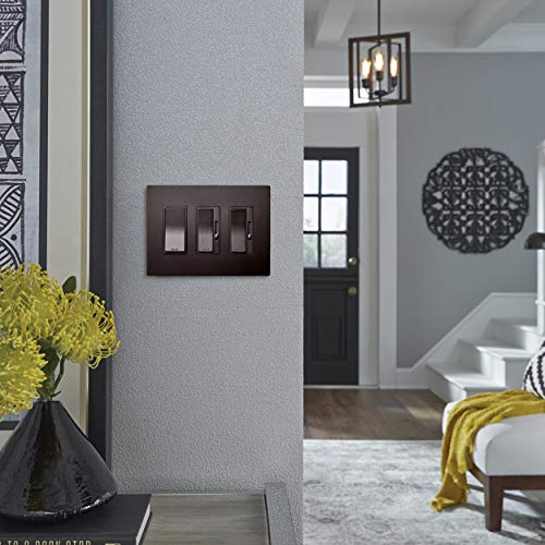 Image of Legrand - Pass & Seymour Radiant 15 Amp Light Switch, Dark Bronze Single Pole Rocker, TM870DBCC10, 1 Count (Pack of 2)