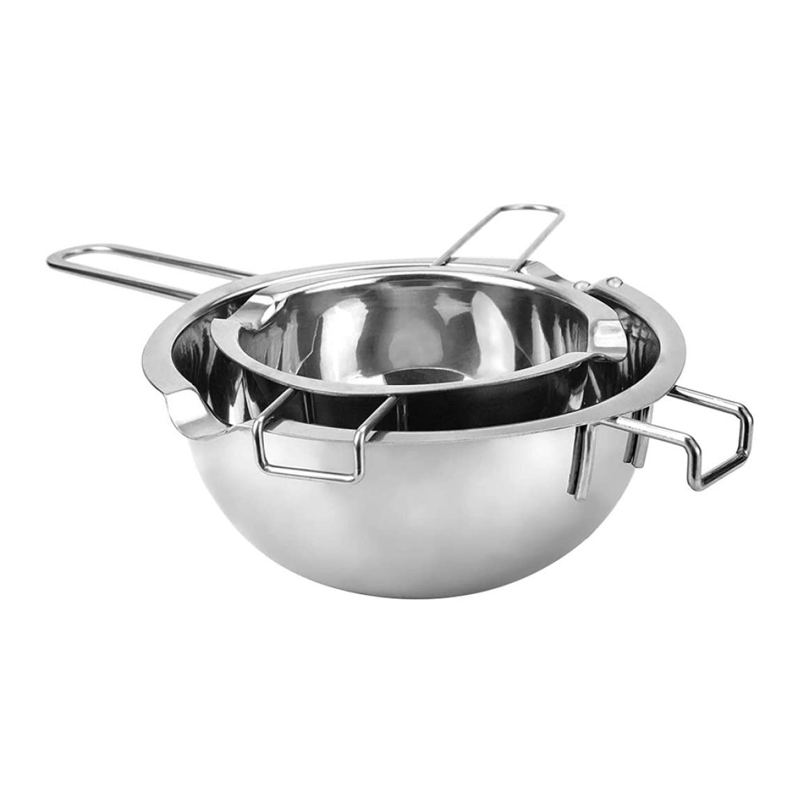 Doppelkessel Hitze Schmelztiegel Edelstahl für Schokoladenbutterkäse Karamell Süßigkeit Wachs 1000 ml 400 ml 2pcs Doppelkessel
