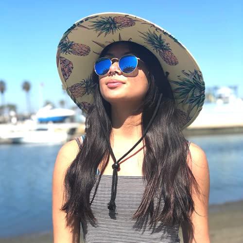 Image of COR Surf Straw Hats for Men and Women Classic Lifeguard Sun Hat with UPF 50+ Cloth Printed Under The Beach Hat
