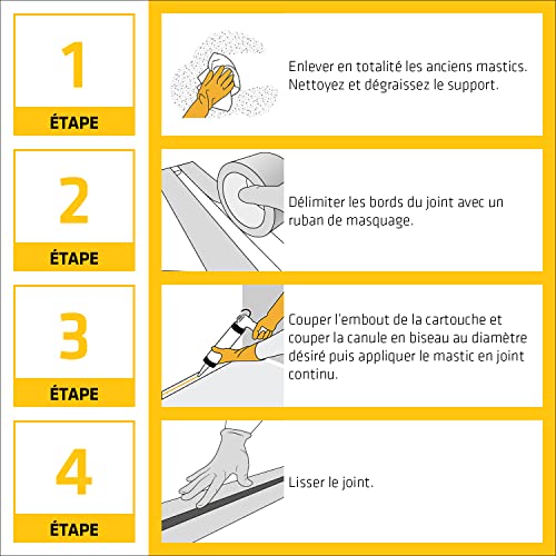 SIKA - Silicone - SikaSeal-180 Salle de Bain & Carrelage - Blanc - 300 ml – vue 5