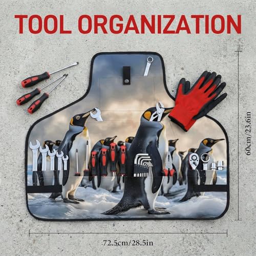 Delantal de trabajo Sea Penguin con múltiples bolsillos ajustable miniatura 2