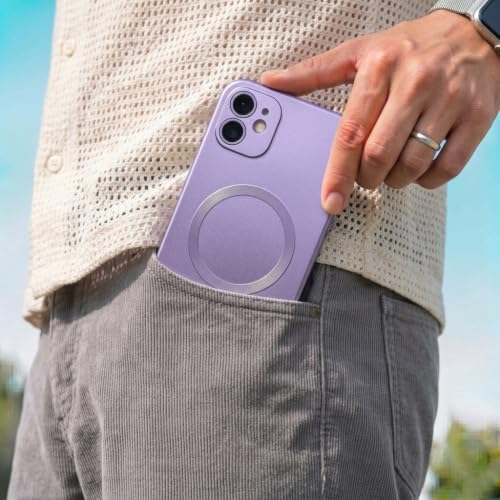 Image of amazon basics Premium Mag-Safe Case for iPhone 11 | Shockproof & Anti-Scratch Cover | Soft Silicone with Wireless Charging | Camera Lens Guard - Light Purple