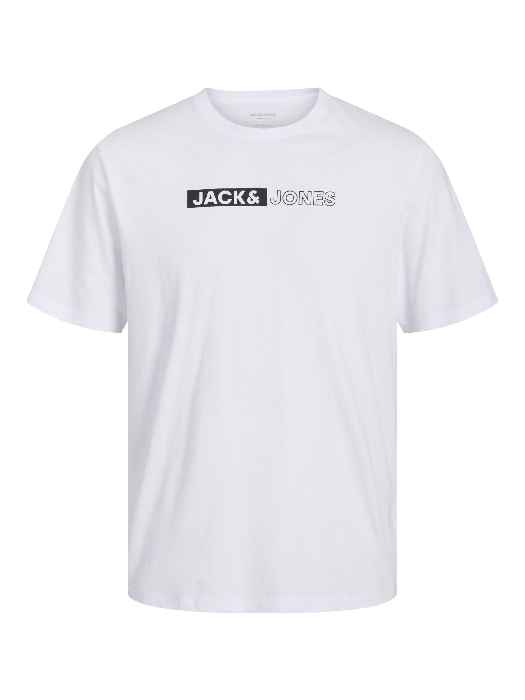 Jack & Jones Jjecorp Logo Tee Play SS O-Neck Noos - Maglietta da Uomo, Bianco/Stampa: Play 5, XS