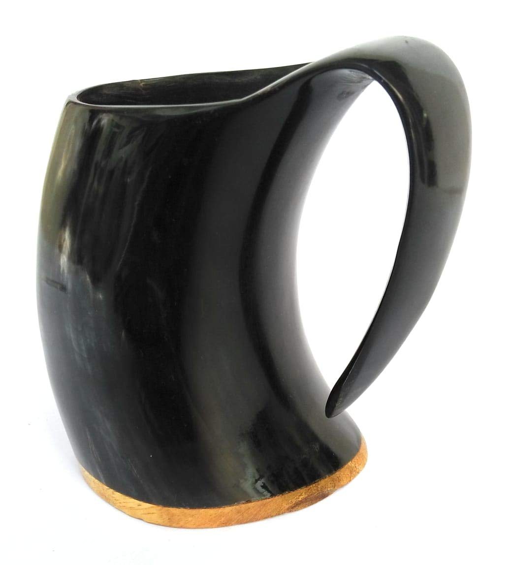 INSTOOKViking Cup Drinking Horn Tankard Authentic Medieval Inspired Drinking Mug [500-750ML Capacity May Vary]