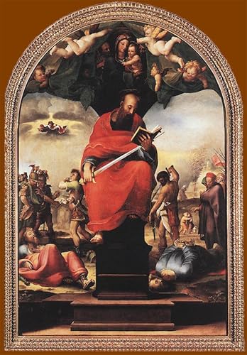 Tableau Saint Paul Domenico Beccafumi peinture sur toile moderne 60x90cm