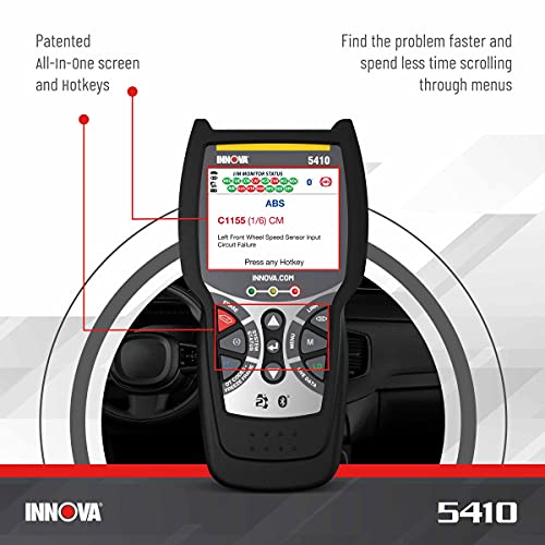 Innova 5410 All-System OBD2 Scanner Diagnostic Tool for Cars & Trucks â Automotive Scan Tools for Engine, ABS, SRS & Transmission, Bluetooth Compatible with America’s Top Car Repair App