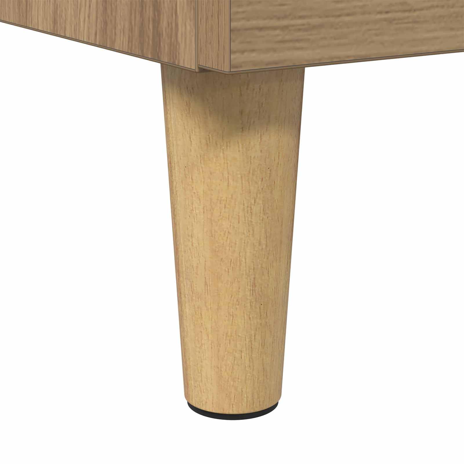 Mesita de noche con diseño escandinavo en color blanco con patas de madera de pino. Mesita de noche resistente con dos cajones para mucho espacio de almacenamiento, mesita de noche con patas