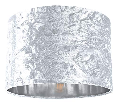 Pantalla de lámpara colgante/mesa de 12"de terciopelo triturado blanco moderno con interior...