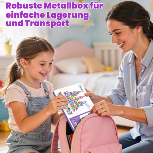 Coodoo 40 Mini Magnetische Bausteine Reise Set, STEM Magnetspielzeug Kinder – Ansicht 2