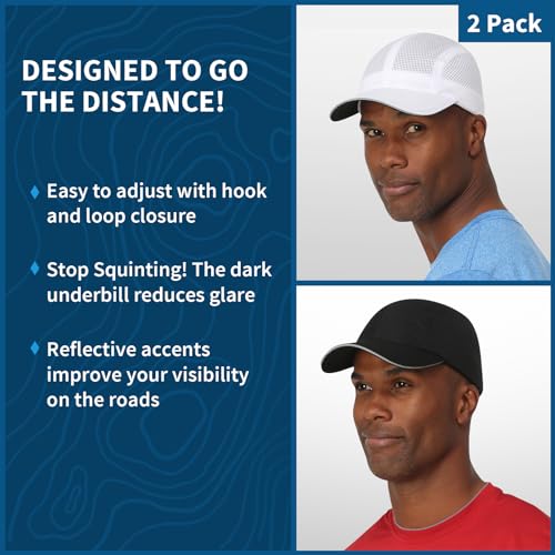 Image of TrailHeads Race Day Men's Running Hat - Lightweight, Quick Dry Mesh Cap with Reflective Accents & Sweatband - Performance Cap