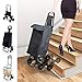 VOUNOT Carro de la Compra Plegable con 6 Ruedas, para Subir Escaleras, Bolsa Impermeable, Negro