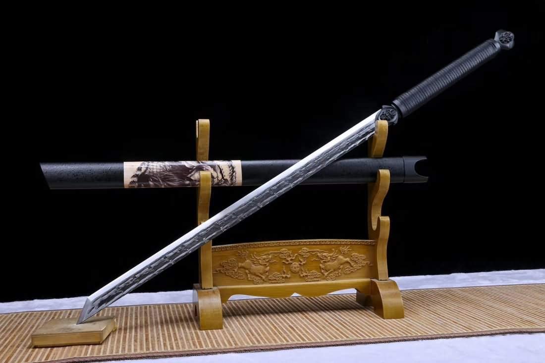 LOONGSWORD,Chinese Sword,Tang dao,Battle Ready Heat Tempered(Forged Spring Steel Blade)