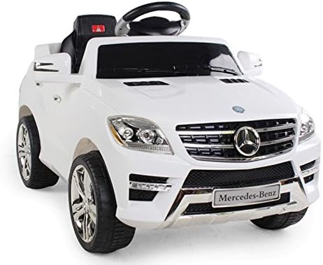Mondial Toys Electric Car for Children 6V 2 Motors with Remote Control 2.4G Mercedes Benz ML 350 SUV White