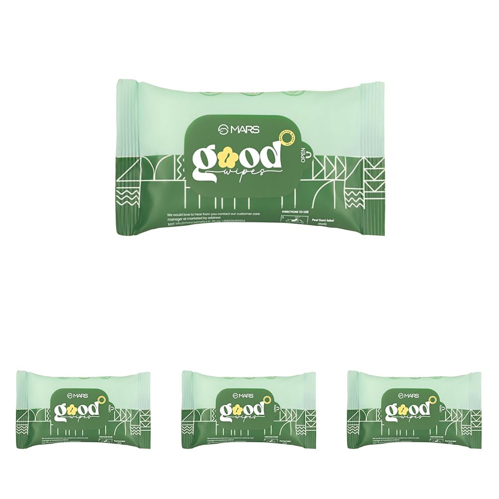 MARS Good pH Balance Refreshing Wipes (10 Wipes) | Green Tea Extract | Hydrated & Glowing Skin On-The-Go | Removes Light Makeup | Skin Friendly (Pack of 4)-picture-22