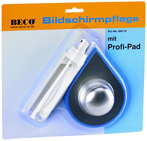 BECO Bildschirmpflege mit Profi-Pad Inhalt: Mikrofaser Reinigungs-Pad, 100 ml Reinigungsspray, Blisterpackung