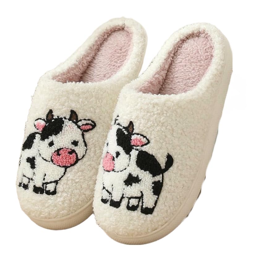 Winter Animal Slippers: Plush Cartoon Non-Slip Indoor House Shoes