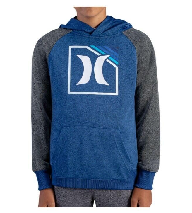 Hurley Boys' H20-Dri Pullover Hoodie (as1, numeric, numeric_18, numeric_20, regular, Blue)
