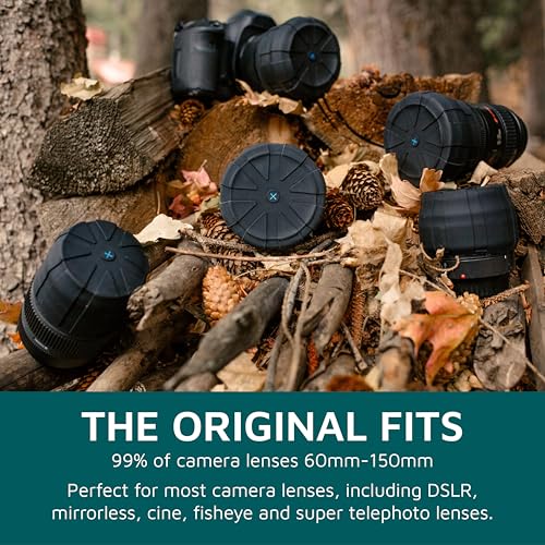 image for KUVRD - Universal Lens Cap, Version 1 - Fits 99% DSLR Lenses, Element 