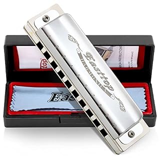 East Top 10 Holes Key by C Professional Diatonic Blues Harmonica T008, Silver Harmonica Pour adultes, joueurs… - Les Beatles, Paul McCartney, John Lennon, RIngo Starr, George Harrison