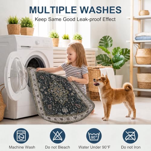 Image of Washable Pee Pads for Dogs,Great Urine Absorbent Reusable Puppy Training Pads,Waterproof,Leak-Proof & Non-Slip Potty Pads for Whelping,Crate,Playpen,Bed.(Black Floral,36 inchx36 inch)