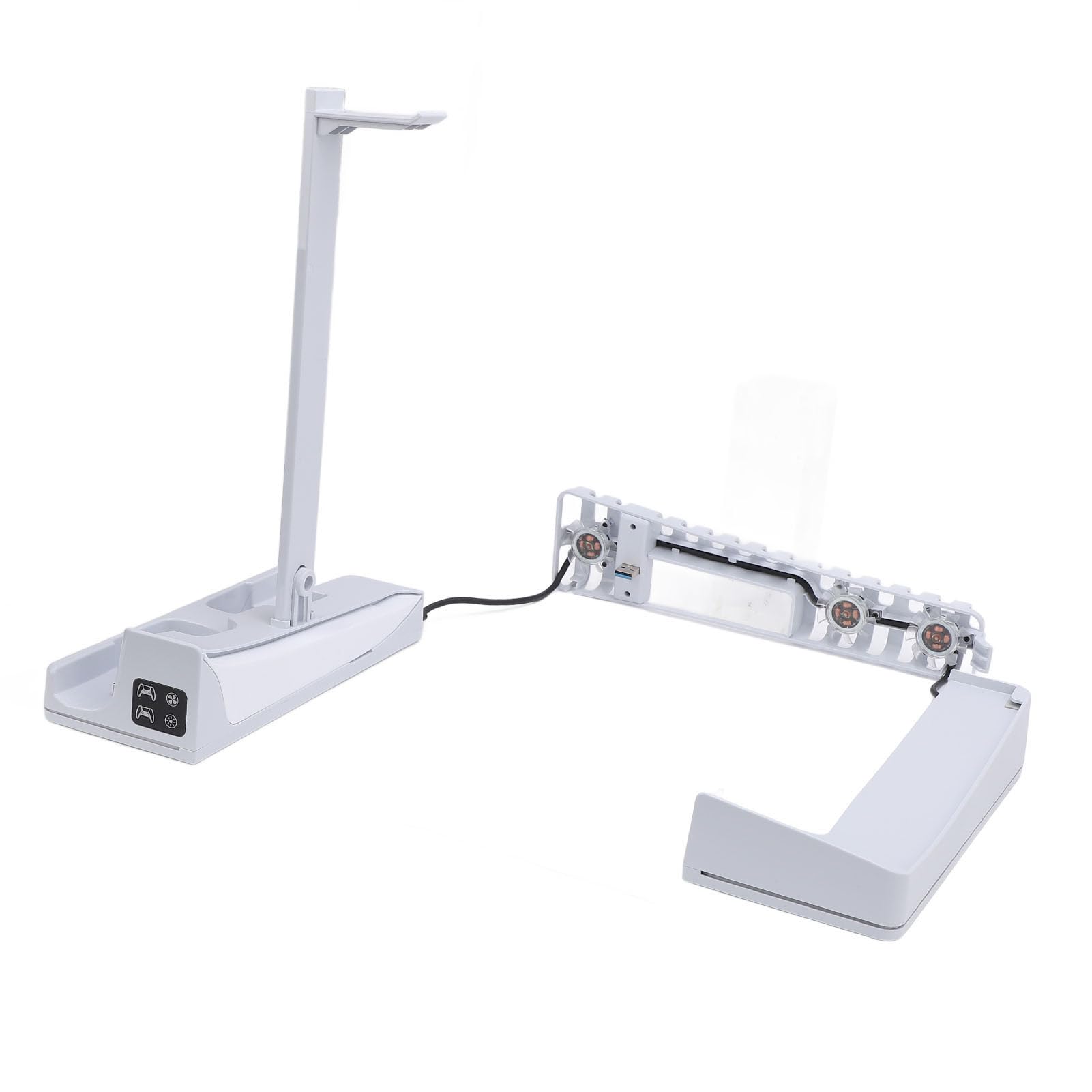 Zunate Ventilador de Soporte de Refrigeración para Consola con Cargador Rápido, Luz RGB, 3 Velocidades Ajustables para Controladores Digitales Delgados
