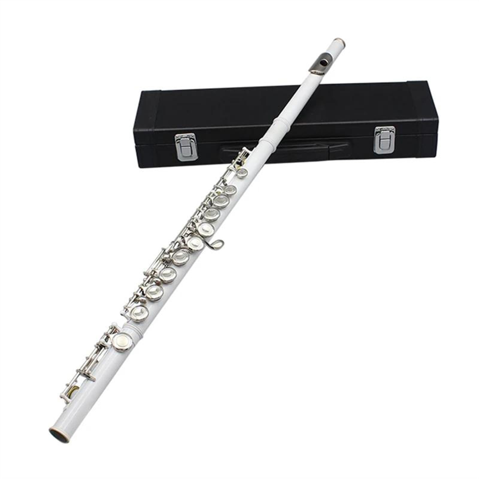 Flauta De Llave C Con Orificio Cerrado, 16 Agujeros, Cuproníquel Blanco, Flauta Transversal De Concierto Niquelada Con Llave E Flauta Travesera Kit