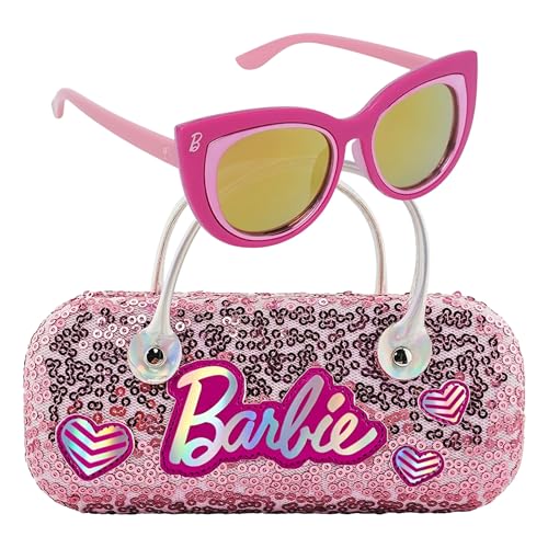 ARKAID Barbie Girls Sunglasses with Case | Official Barbie Mini-Handled Sunglasses Case and UV 400 Shades | Kids Size