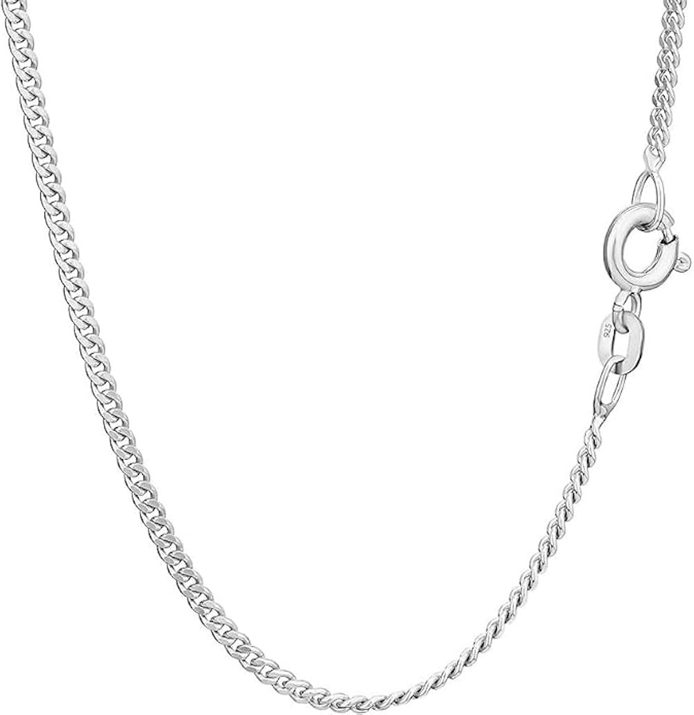 silverzone77 Kreuz Halskette 925 Sterling Silber Unisex – Klassisches Design, Panzerkette, für Damen und Herren