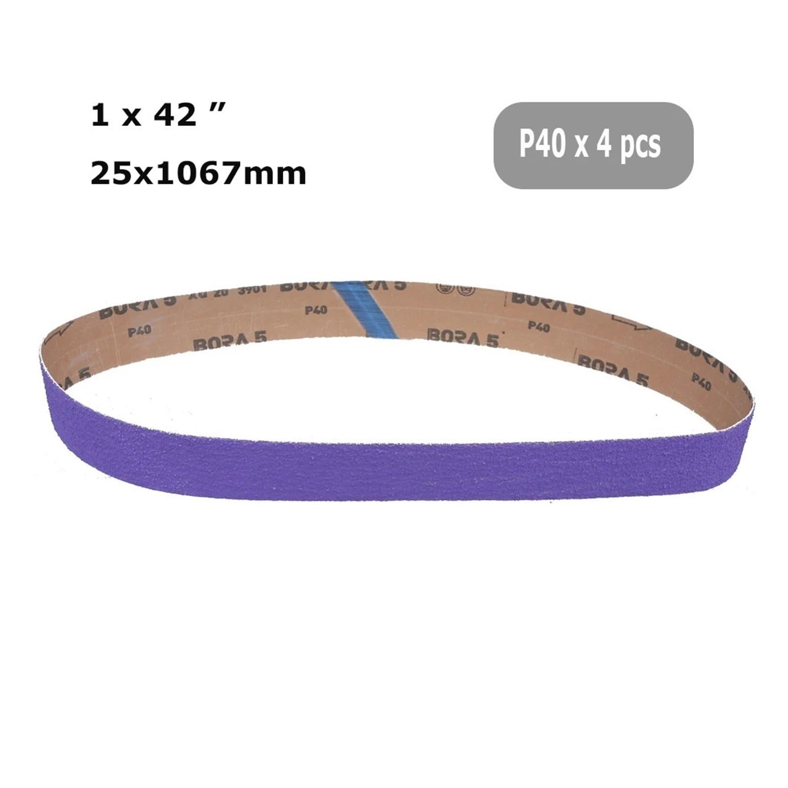 4 Stück 1067 x 25/50 mm BORA5 Keramik-Schleifband 1"/2" x 42"Messermacher Bandschleifer-Zubehör(2x42 inch P40x4pcs)