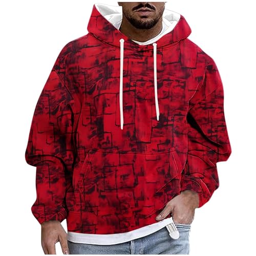 T-shirt à manches longues pour homme avec pull à capuche ample imprimé tendance