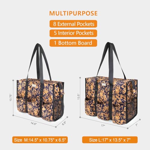 Image of TOPDesign Utility Water Resistant Tote Bag with 13 Pockets, Top Zipper Closure & Thick Bottom Support, for Working Women
