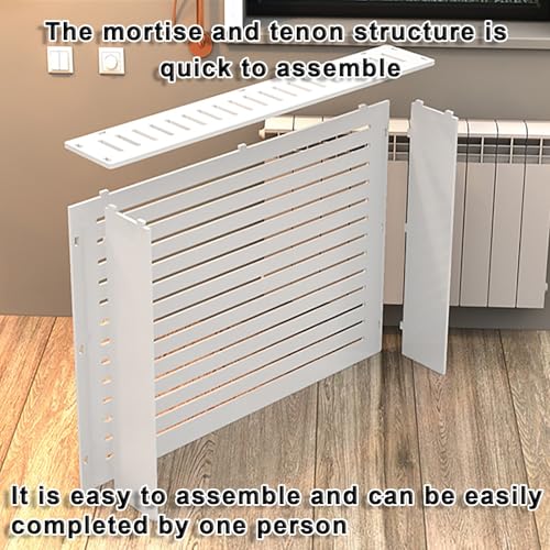 Cache-radiateur armoire de chauffage en MDF avec étagère blanche - 6
