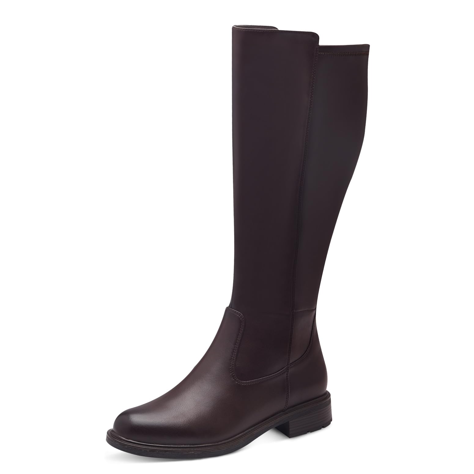 Jana Women’s Tall Boots Flat with Zip Vegan, Cognac, 4 UK