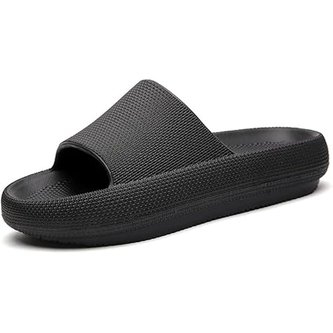 RUNSOON Could Slides Platform Slide Sandans Foam Runners House Slippers for Men Women, Black EU45 Cover