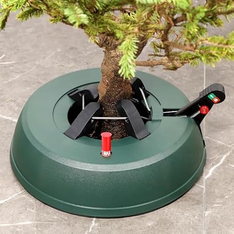 Blissun Christmas Tree Stand with Water Reservoir, Fast Clamp, Foot Pedal, Water Level Indicator, Fits up to 7FT Real Trees Cover