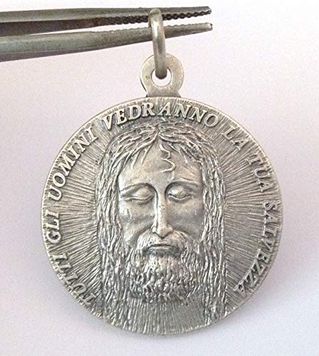 The Holy Face Shroud of Jesus Christ Medal - - Real Italian Masterpiece BIg Size - 32 mm - Made in HIGH RELIEF2