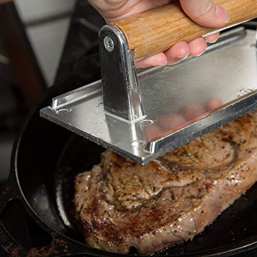 AME D'ESSENCE Aluminum Steak Weight Burger Press Medium 8x4 - NEW - Produktbild 4