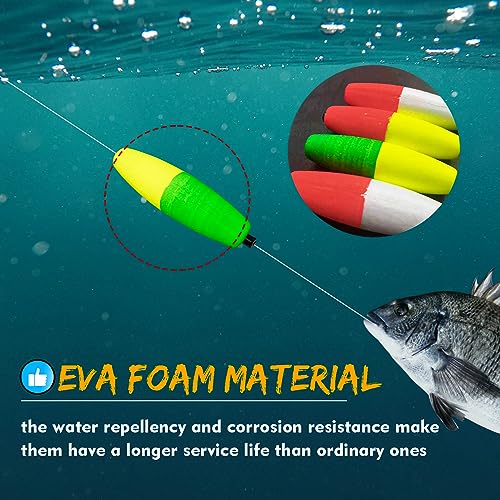 Peg Floats,54pcs Foam Cigar Floats For Catfih,Fishing Float For Crappie,Fishing