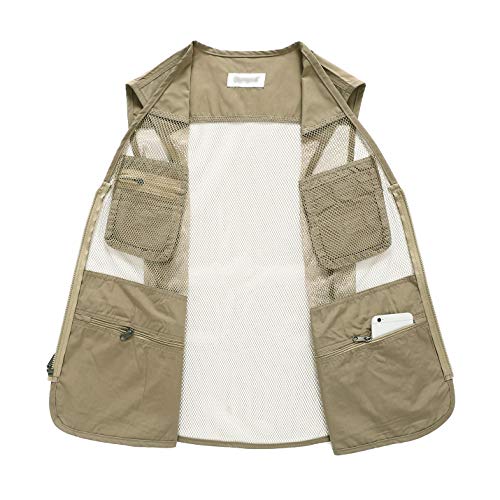 Image of Hbufnha Mens Mesh Lightweight Vest Outdoor Work Fishing Hunting Extra Pockets Vest