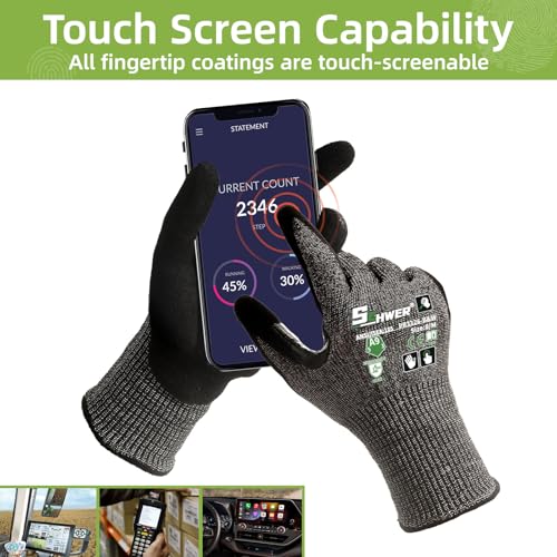 Image of Schwer 12 Pairs ProGuard Highest Level Cut Resistant Work Gloves PR3326 for Extreme Protection,ANSI A9 Cut Gloves with Reinforced Thumb, Non Slip, Breathable, Durable, Touch-screen, Black (M