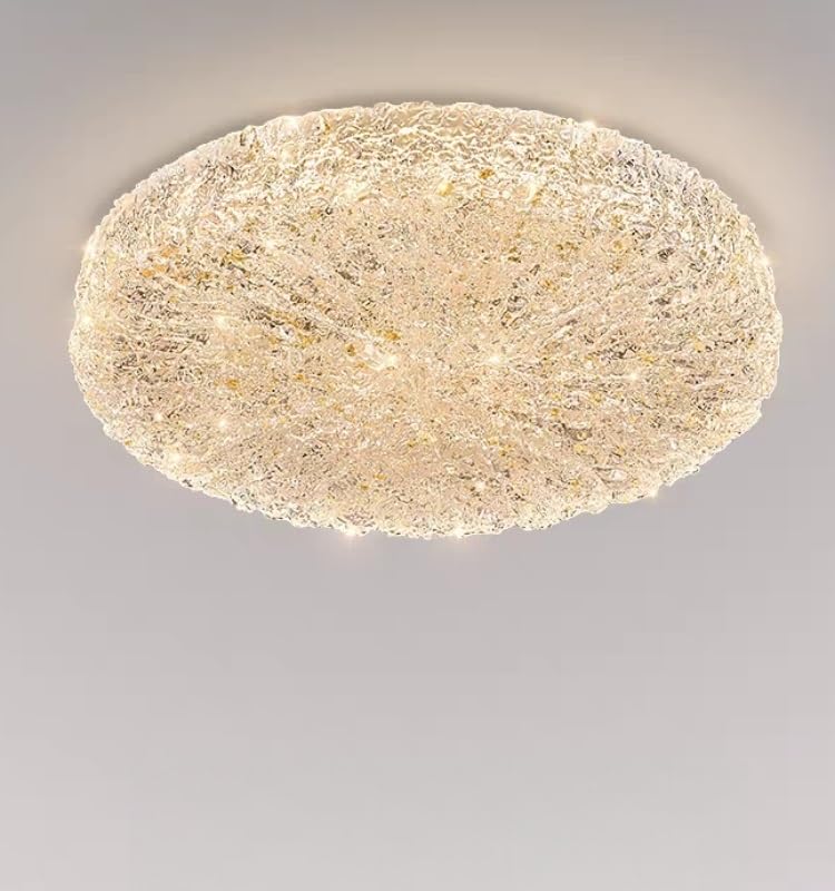 Lustre plafonnier LED en résine doré 40cm à intensité variable pour chambre