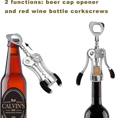 Miniatura 4 de Abridor De Botellas De Vino Multifuncional Profesional Todo En Uno Con Sacacorchos Y Abridor De Botellas De Cerveza Fuerte Aleación De Zinc De Acero Inoxidable. Corcho Que No Se Divide Ni Se Rompe
