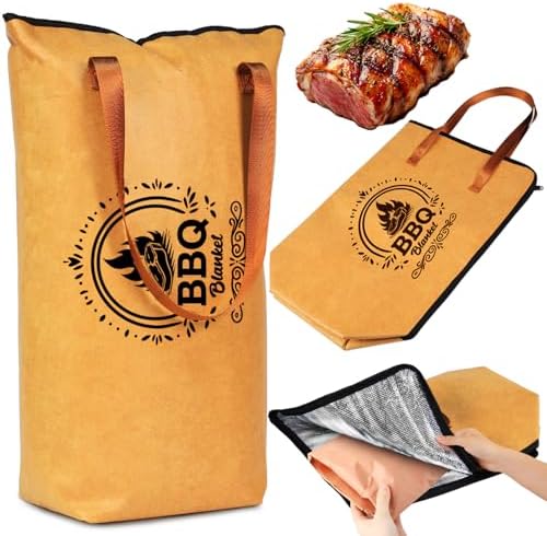 BBQ Blanket for Resting Meat, Barbecue Reusable Smoker Meat Insulated Bag for Smoking Brisket, Meat Resting Bag Smoker Accessories for Portable Outdoor Barbecue (21-inch)