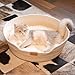 CHEERHOME PETS Cat Bed Basket with Cushion, Cute Pet Bed for Indoor Cats Couch, Kitten Bed for Medium and Large Cat, All Season Universal (White)