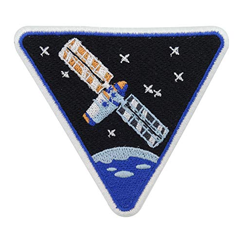 Finally Home Space Explorer Collection: Satellit in den Sternen Patch zum Aufbügeln | Mond Rakete Patches, Ufo Bügelflicken, Weltall Planeten Flicken, Nasa Aufnäher