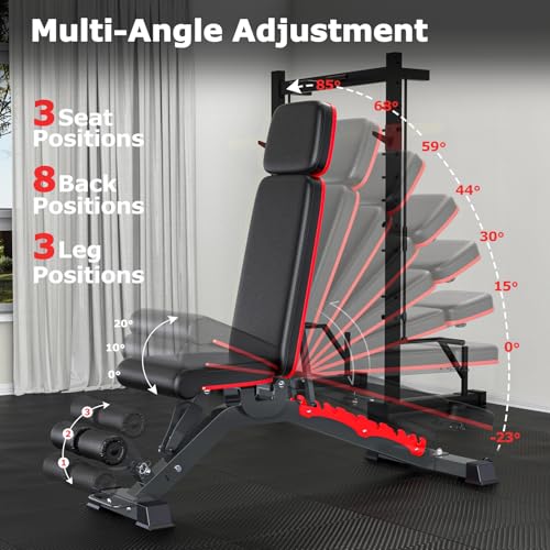 1200LBS Adjustable Weight Bench Press, Heavy-duty Workout Bench for Home Gym, Extra Headrest, Incline Decline strength Training Bench Press for Full Body Workout Extrem Stable - Image 4