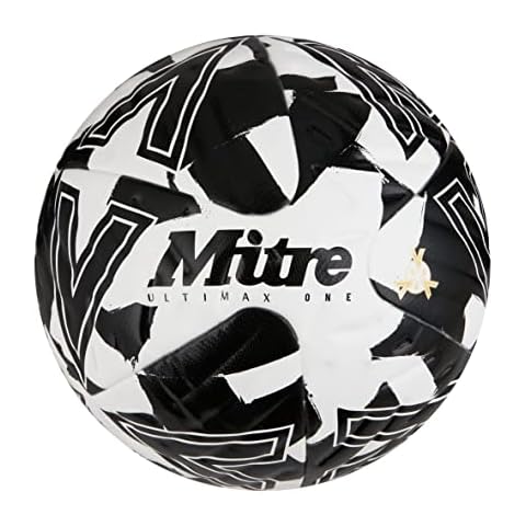Mitre Ultimax One Football Match Ball, White/Black Cover