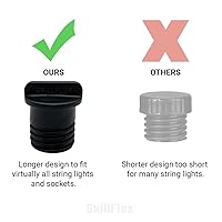Vista 5 de Light Socket Safety Cap Plugs for String Lights, Recessed and Standard Light Sockets (15)