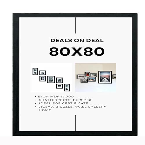 DEALS ON DEAL Extra Wide 80x80cm Frame Black- Large 80 x 80 
